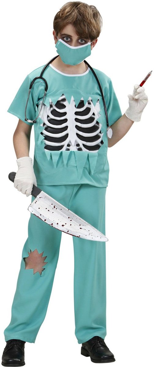 Dokter & Tandarts Kostuum | Dokter Snijgraag Chirurg Halloween | Jongen | Maat 158 | Halloween | Verkleedkleding